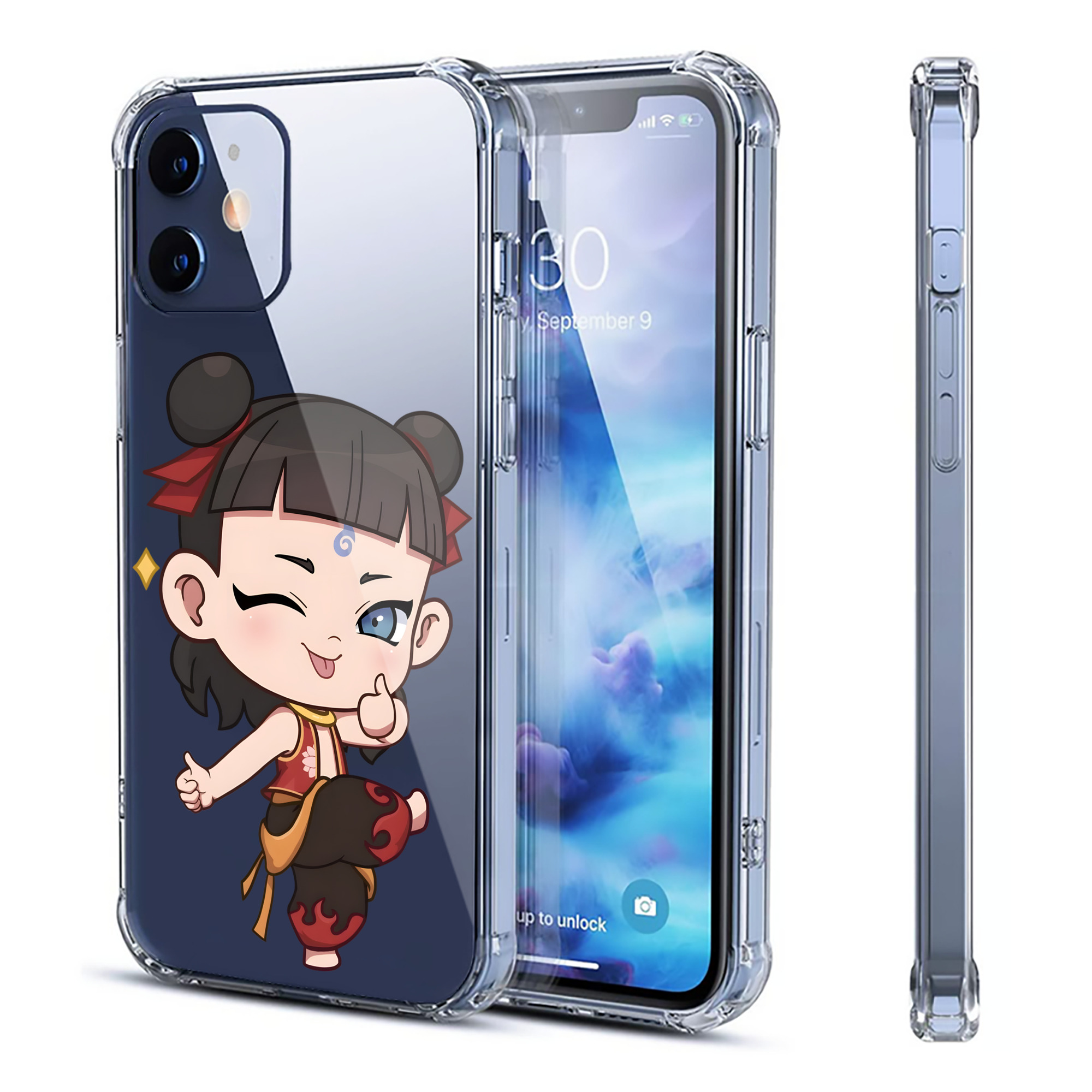 （画像用） Ne Zha 2 ナタ 魔童の大暴れ 【iPhone 12シリーズ対応】透明スマホケース（クリアソフトケース）